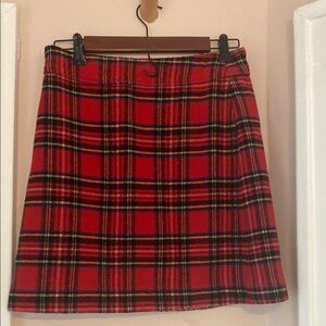 J CREW Red Plaid MINI Skirt